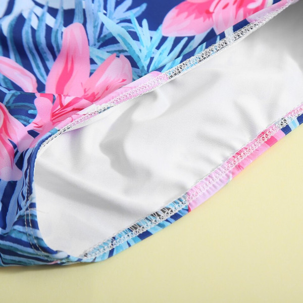 Rejea Flower Mom & Baby Women Girls Bath Suits Dresses Clothes Leaf Mother Daughter Matching Swimwear One-Piece Mommy and Me Swimsuits