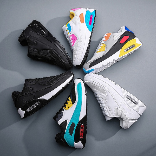 Rejea Mens Sneakers Fashion Casual Running Shoes Lover Gym Shoes Light Breathe Comfort Outdoor Air Cushion Couple Jogging Shoes 36-47