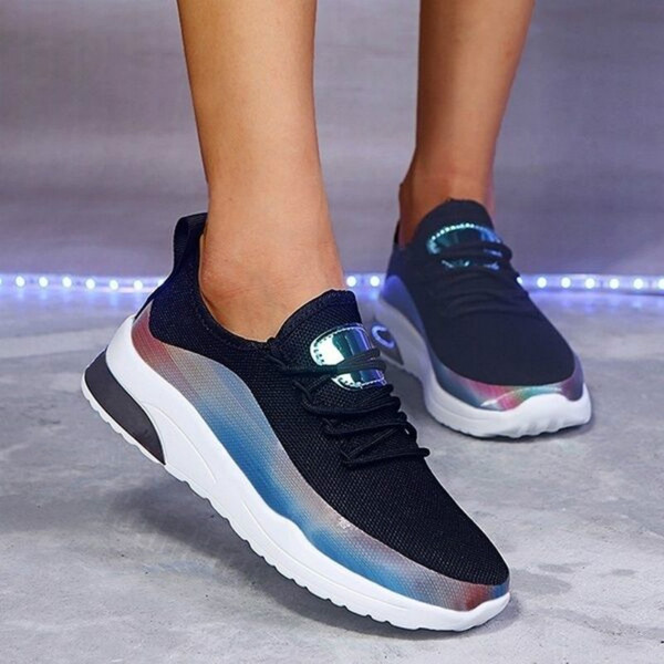 Rejea Women Colorful Cool Sneaker Ladies Lace Up Vulcanized Shoes Casual Female Flat Comfort Walking Shoes Woman Fashion