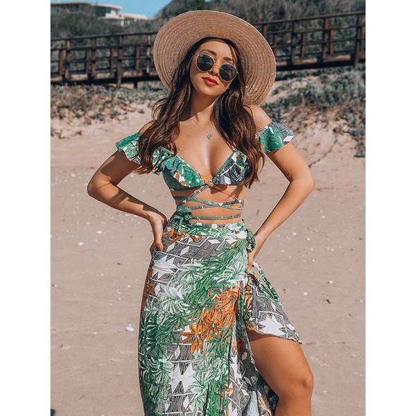 Rejea Backless Tunic Beach Dress Bikini Long Dress Print Swimwear Women Cover Up Swimsuit Beachwear Pareo Saida de Praia