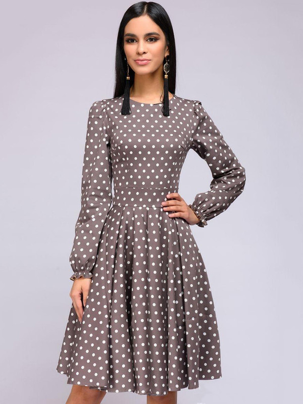 REJEA Fashion Printing A-line Autumn Dress Women Elegant Vintage Ruffles O-Neck Long Sleeve Club Party Mini Dresses Vestidos