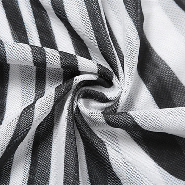 REJEA Zebra Stripe Print One Sleeve Bodyocn Dress Sexy Club Outfits for Women Fashion Sheer Mesh Mini Dresses D96-BF13