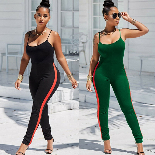 REJEA New Bodycon Pants Long Jumpsuits Women Macacao Party Rompers Jumpsuits Sleeveless Overalls Retro Strapless Playsuits Oversized