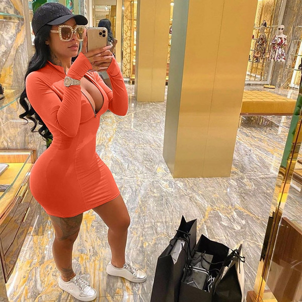 REJEA  Sexy Plus Size Bodycon Mini Dress Long Sleeve Fall Clothes for Women Fashion Oversized Vestidos Night Party Club Dresses