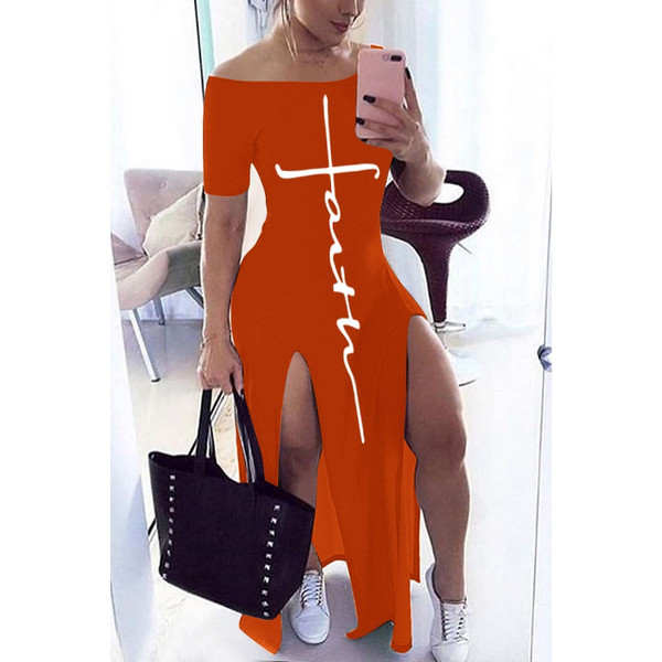 REJEA Bodycon Dress Short Sleeve Maxi Dresses for Women Off Shoulder Spring Summer Plus Size Casual Long Boho Dress Vestido Feminino