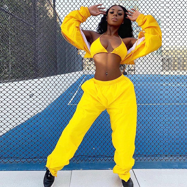 REJEA  Y2K Tracksuit Streetwear 2 Two Piece Matching Set Long Sleeve Crop Top Pants  Winter Fall Women Clothes Sweatsuit