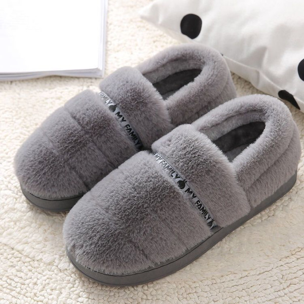 Rejea Winter Women Shoes Fur Warm Plush Ankle Boots Soft Cheap Cotton Couple Snow Boots Lovers Indoor Furry Home Footwear
