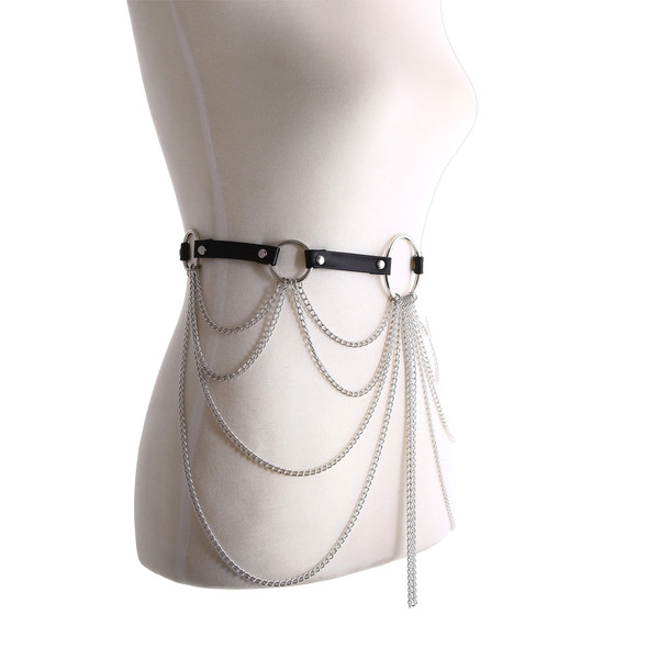 Rejea Layered Leather Body Chain Belt Goth Sexy Skirt Punk Style Waist Accessories Strap Adjustable Festival Girls  Jewelry