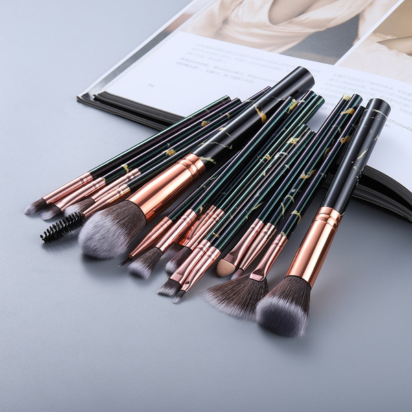 Rejea FLD5/15Pcs Makeup Brushes Tool Set Cosmetic Powder Eye Shadow Foundation Blush Blending Beauty Make Up Brush Maquiagem