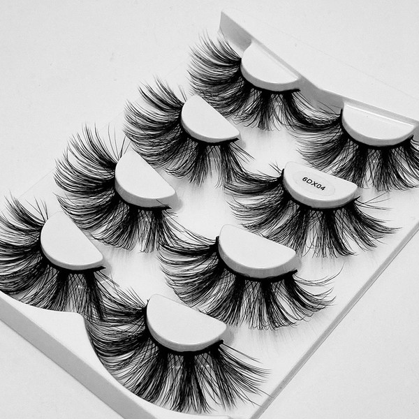 Rejea 4 Pairs 25MM Dramatic 6D Mink False Eyelashes Fluffy Soft Eye Lashes Lashes Thick Long Handmad Fake Eyelash Extension Makeup