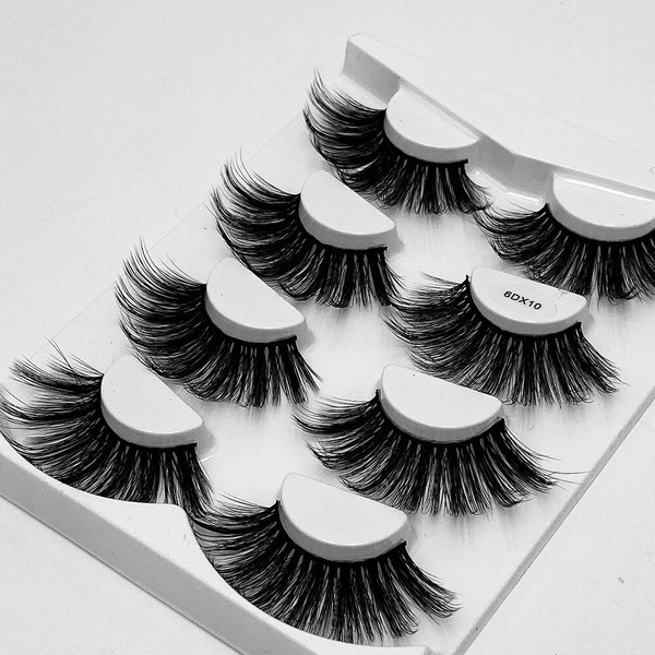 Rejea 4 Pairs 25MM Dramatic 6D Mink False Eyelashes Fluffy Soft Eye Lashes Lashes Thick Long Handmad Fake Eyelash Extension Makeup