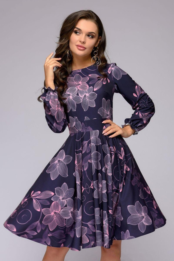 REJEA Fashion Printing A-line Autumn Dress Women Elegant Vintage Ruffles O-Neck Long Sleeve Club Party Mini Dresses Vestidos