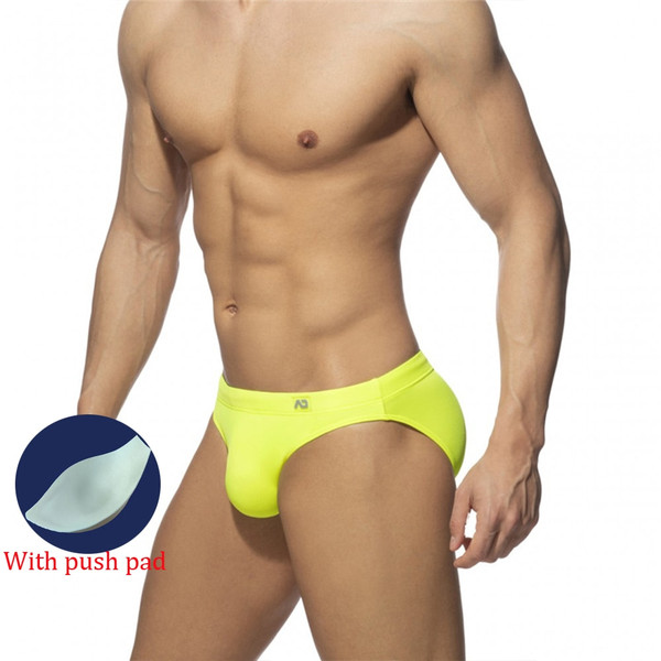 Rejea Men's Swimming Trunks Low Waist Bikini Panties Sexy Nylon Solid Color Swimsuit Quick-Drying Push Pad Shorts Beach Swimming Surf