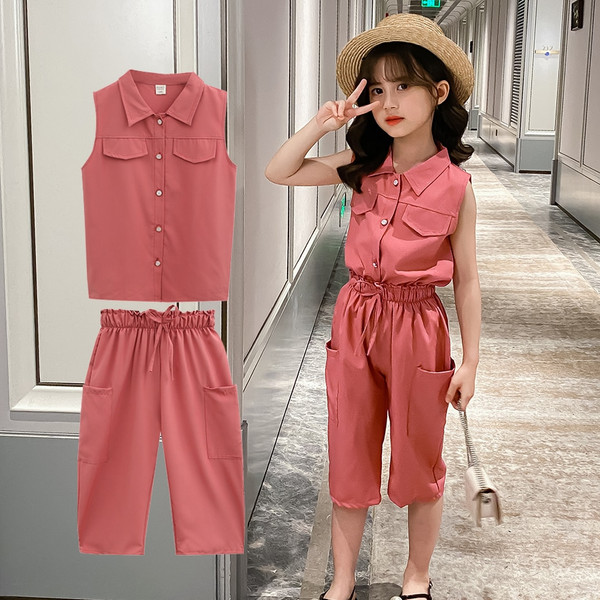 Rejea Teen Girls Clothing Vest + Short Clothes For Girls Summer Tracksuit For Girl Casual Style Children's Clothes For Girl 8 10 12 14