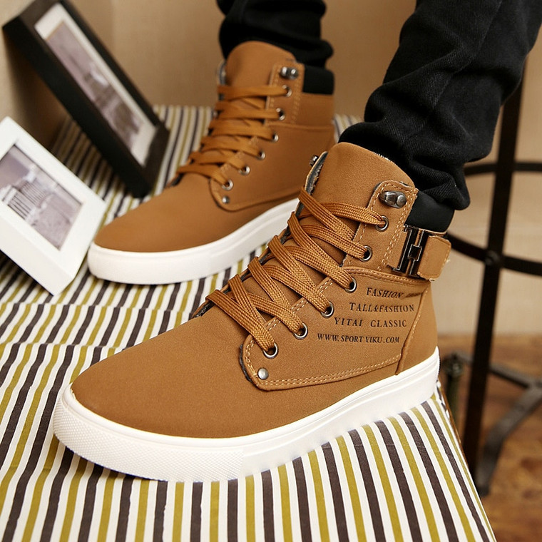 Rejea Ankle Boots Warm Men Snow Boots Winter Lace-up Men Shoes New Arrival Fashion Flock Plush Winter Boots Men