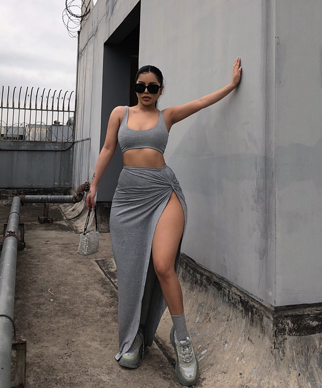 Rejea  New Arrival Strap Asymmetric Sleeveless Cotton Soft High Waist Casual Birthday Party And Club Two Pieces Set Rejea  New Arrival Strap Asymmetric Sleeveless Cotton Soft High Waist Casual Birthday Party And Club Two Pieces Set