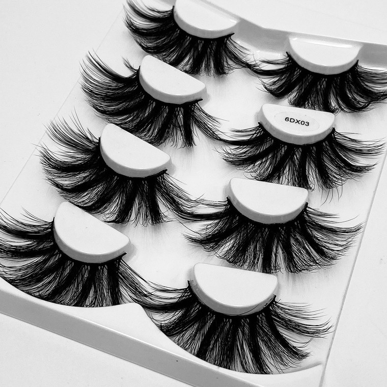 Rejea 4 Pairs 25MM Dramatic 6D Mink False Eyelashes Fluffy Soft Eye Lashes Lashes Thick Long Handmad Fake Eyelash Extension Makeup