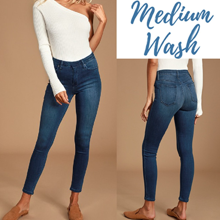 Rejea Women Legs Shaping Leggings Jeans Pants Pull-on Skinny Elastic Trousers