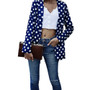 Rejea Women Polka Dot Print Coat  Long Sleeve Tailored Collar Open Front Suit Jacket Autumn and Winter Long Sleeve Slim Blazers