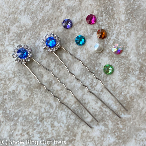 Crystal Hair Pin Set, 25 classic colors, Set of 2