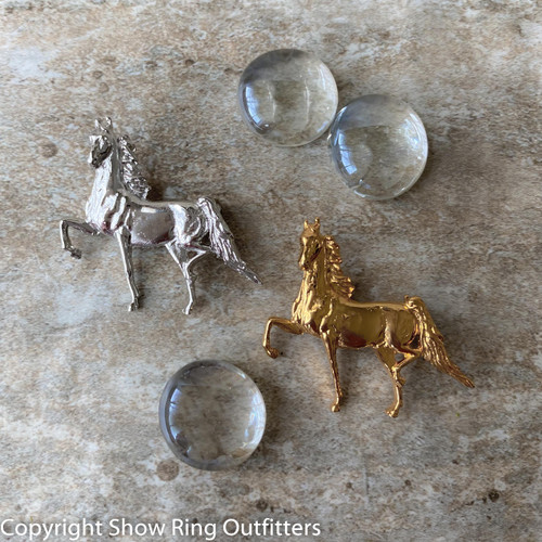 Small Saddlebred Brooch Pin, Silver or Gold