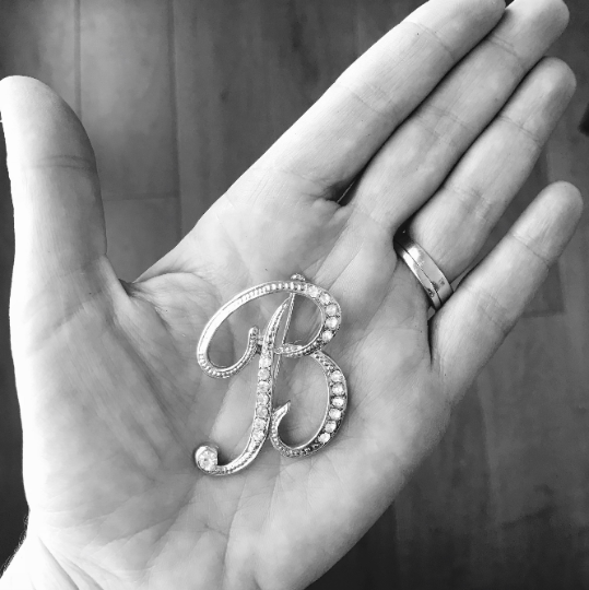 SALE! Silver Initial Letter Brooch Pin Show Ring Outfitters