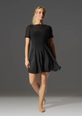 Move Dance kurzÃ¤rmliges Contemporary-Tanzkleid Ceres Schwarz Front [Schwarz]