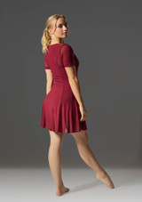 Move Dance kurzÃ¤rmliges Contemporary-Tanzkleid Ceres Burgund Back 4 [Rot]