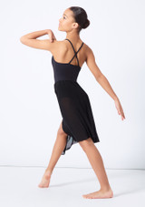 Move Dance Teen Contemporary-Tanzkleid Atlas mit überkreuzten Trägern Tan Rückseite [Tan]