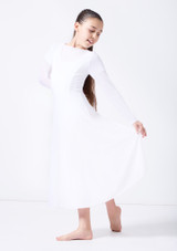 Move Dance langärmliges Teen Contemporary-Tanzkleid Dia Schwarz Vorderseite [Schwarz]