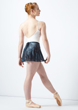 Ballet Rosa bedruckter Ballett-Wickelrock aus Mesh-Stretch Schwarz Rückseite [Schwarz]