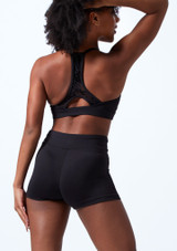 Bloch Tanz-Crop-Top mit Racerback und Floriade-Mesh Schwarz Rückseite [Schwarz]