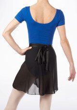 Capezio langer Ballett-Wickelrock aus Georgette Schwarz 2 [Schwarz]