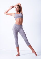 Move Dance nahtlose Capri-Tanz-Leggings - Grau Grau Vorderseite 2 [Grau]