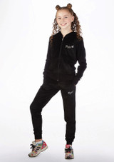 Pineapple Kinder Slim-Leg-Jogginghose aus Velours Schwarz Vorderseite 2 [Schwarz]