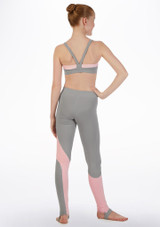 Bloch zweifarbige Teen Tanz-Leggings mit Steg Grau Rückseite 2 [Grau]