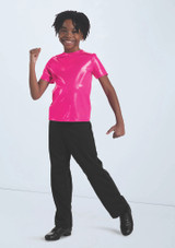 Weissman Metallic Crewneck Shirt Cerise 495 [Rosa]