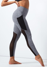 Capezio Tanz-Leggings mit Einsätzen Grau Vorderseite [Grau]