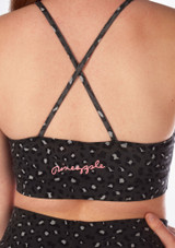 Pineapple bauchfreies Sport- & Tanz-Top mit Leoprint Dunkelgrau 2 [Grau]