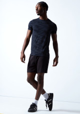 Move Dance kurzärmliges Herren Tanz-Shirt Rhyt Navyblau Vorderseite 2 [Blau]