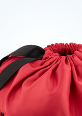 Tendu luxuriöser Tanzbeutel mit Kordelzug im Satin-Look Rot Close-up der Vorderseiete [Rot]