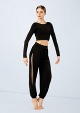 Weissman Knotted Back Crop Top Schwarz 2 [Schwarz]