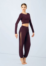 Weissman Knotted Back Crop Top [Violett]