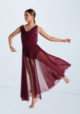 Weissman Double Cowl Mesh Maxi Dress Kirschrot 889 2 [Rot]