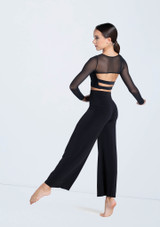 Weissman Wide Leg Matte Jersey Pants Schwarz [Schwarz]