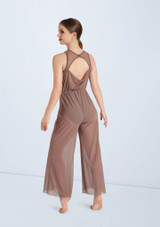 Weissman Cowl Drape Power Mesh Jumpsuit Mokka [Braun]