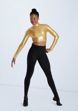 Weissman Premium Metallic Crop Top Gold [Gold]