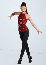 Weissman Ultra Sparkle Halter Top Red [Red]