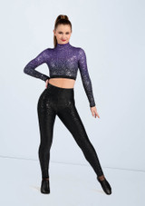 Weissman Ombre Sequin Crop Top Grape [Purple]