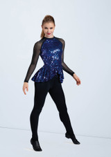 Weissman Ultra Sparkle Peplum Top Konigsblau [Blau]